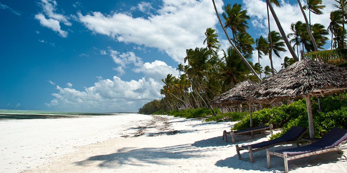 Beautiful beach with white sand. Matemwe, Zanzibar